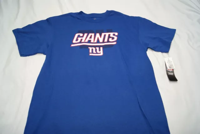 new york giants nfl football men's M medium t-shirt blue majestic new