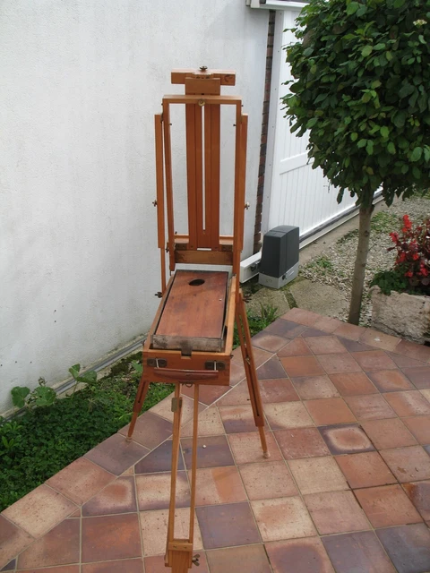Chevalet De Peintre En Bois Ancien - Occasion - Parfait Pour Artistes Et Décoration