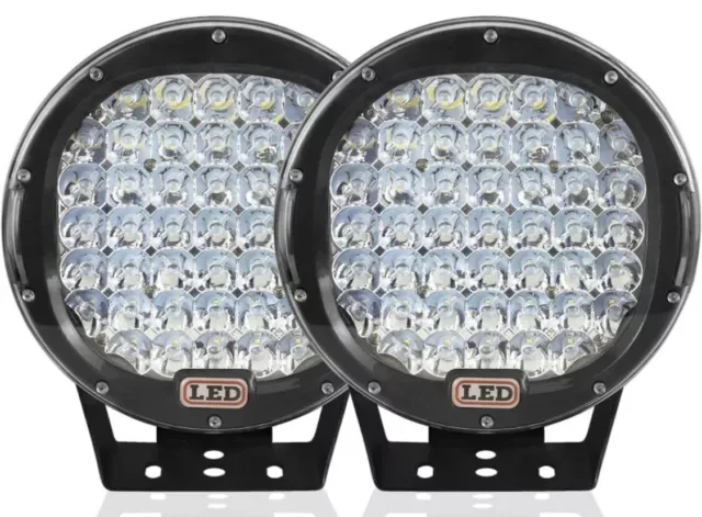 coppia fari led 225watt 12v 24v idealiboer jeep barche camion  mezzi da lavoro