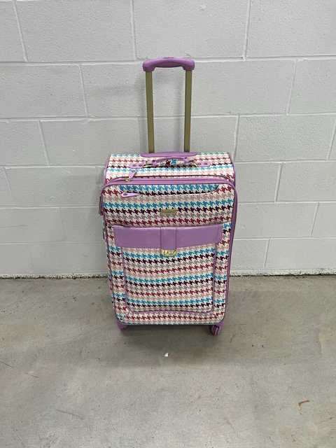 Samantha Brown Classic Pink Croc Embossed  Spinner Wheeled Upright Luggage 2