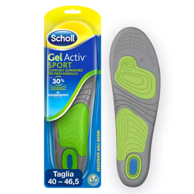 Scholl Gel Active Sport solette Uomo Antiodore 40-46,5