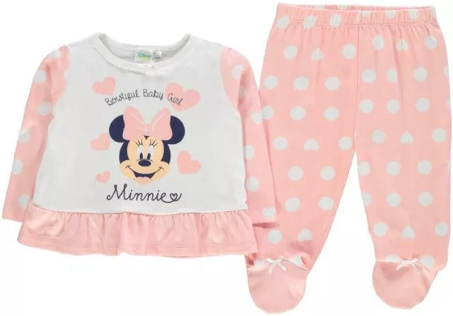 ✅ DISNEY Minnie Maus Mouse Baby Schlafanzug Mädchen Hose Pullover Pyjama Set NEU