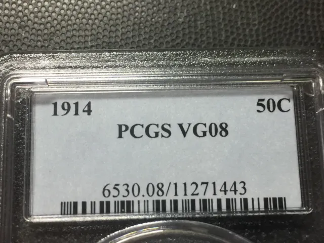 PCGS  VG-8 1914   Barber Half Dollar   LY and part IT   Very Low Mintage Coin #1