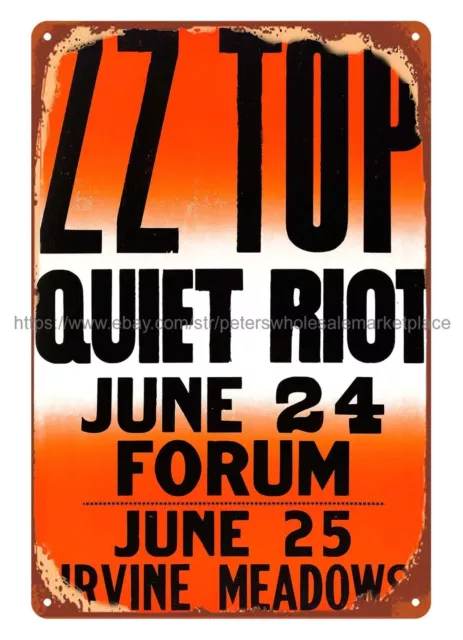 1983 ZZ Top, Quiet Riot Forum, Irvine Meadows Concert Poster metal tin sign