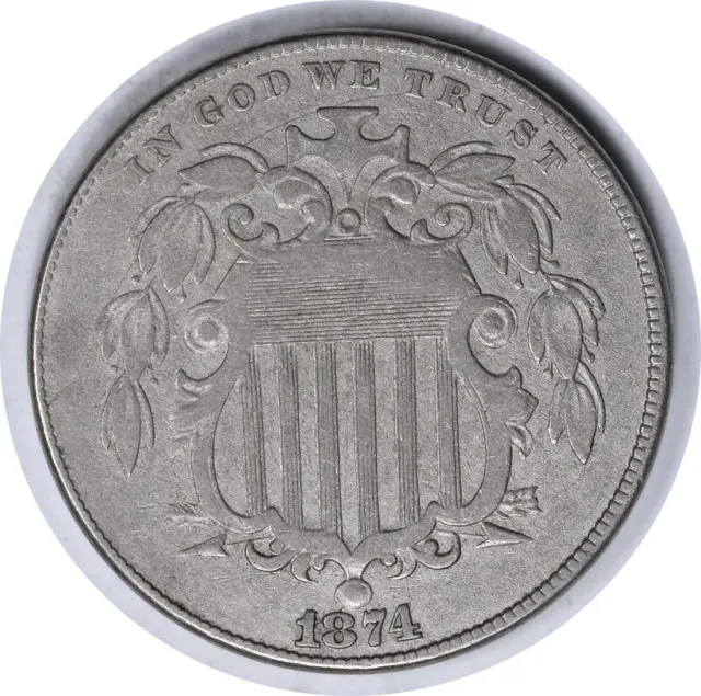 1874 Shield Nickel VF Uncertified #613