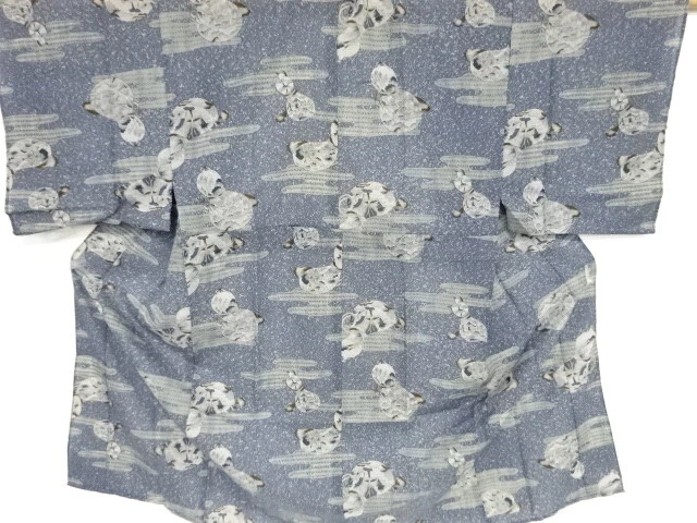 39872# Japanese Kimono / Antique Hitoe Mens Juban / Gourd With House