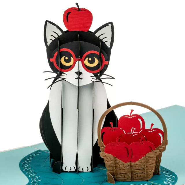 PaperGem Black and White Cat Pop Up Card, 3D Card, Greeting Card, Birthday Card