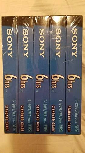 Sony VHS T-120VL/WA Standard VHS Tape - 5 pack