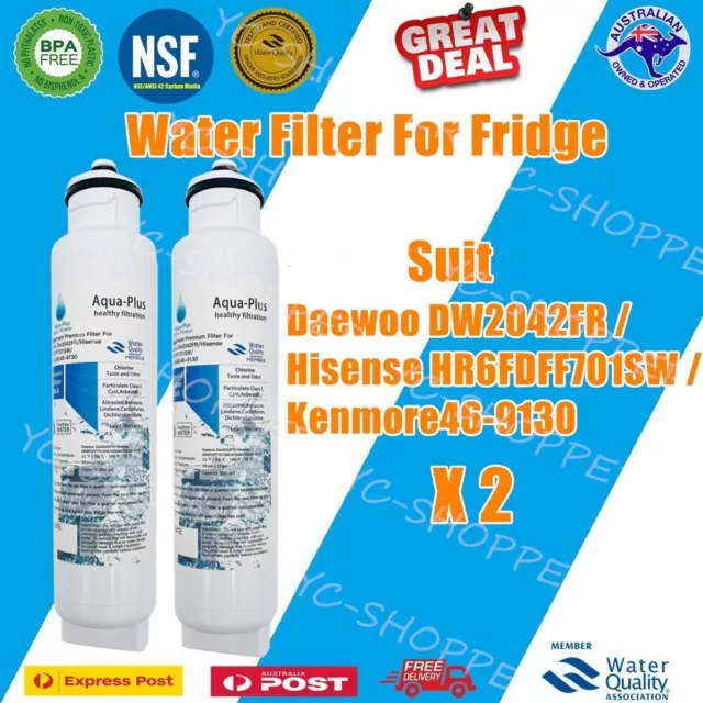 2 X Hisense Premium Compatible Fridge Filter Water Filter 701L HR6FDFF701SW