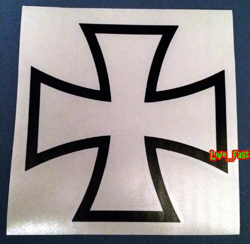 IRON CROSS DECAL STICKER VINYL maltese cross outlaw biker chopper motorcycle