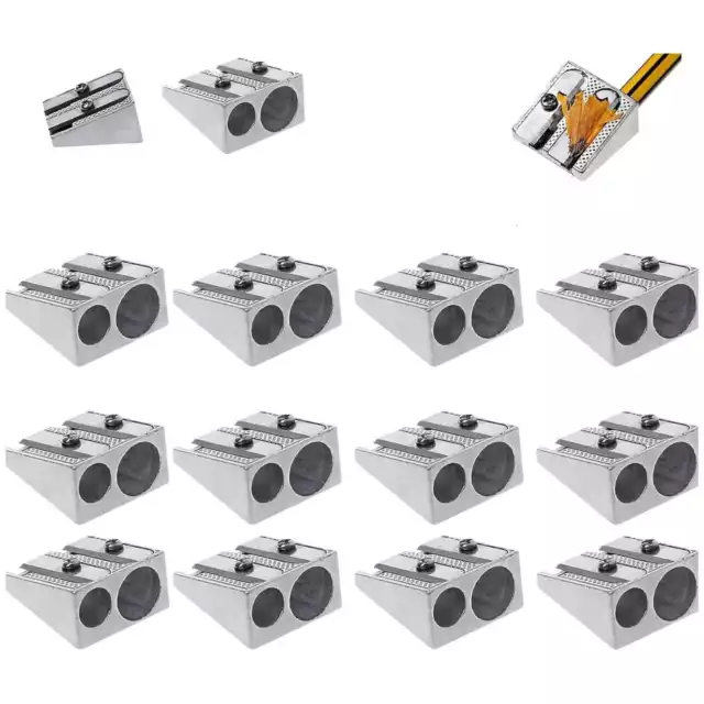 12pcs Magnesium Pencil Sharpener Survival, 2-Hole Pencil Sharpener