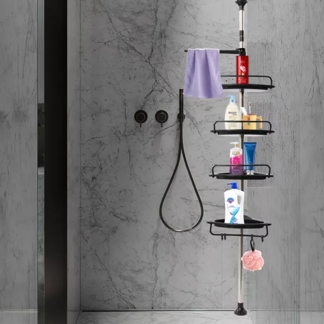 Bathroom Shower Bath Corner Storage Rack Wall Shelf Pole Organizer 4 Layer New