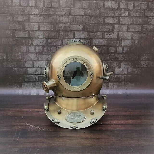 Casque De Plongée Mark V En Cuivre Et Laiton – 45,7 Cm – Décoration Nautique Vintage Pour Collectionneurs