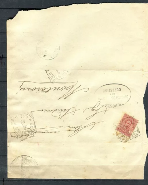 ITALY; 1890s early classic Umberto LETTER/COVER fine used item, Copertino