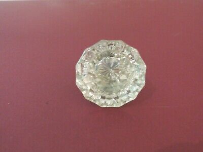 Vintage Antique 12-Point Clear Glass Crystal & Brass Door Knob Single Chip Free