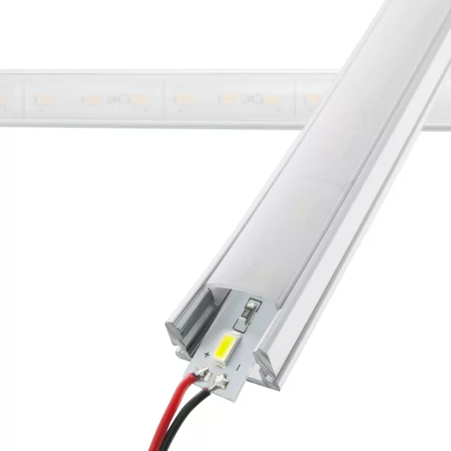 1m Baguette D'Encadrement Aluminium Rail Et Bande LED Lumineuse Profil Rayures