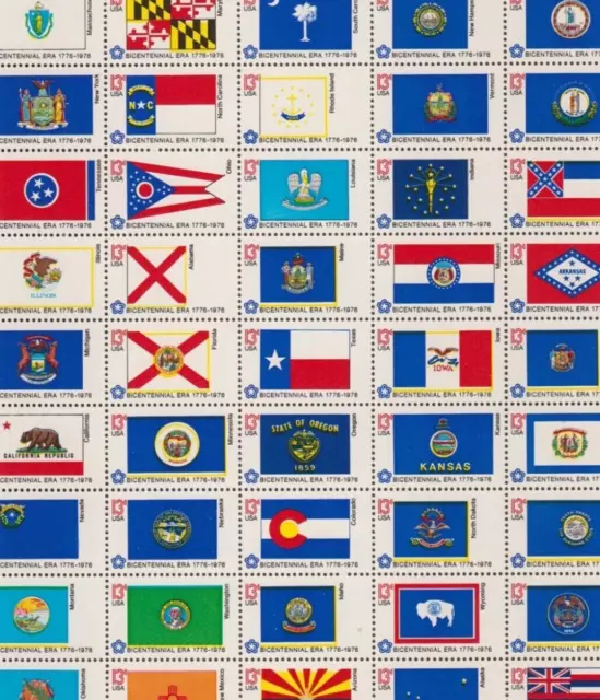# 1633-82 BICENTENNIAL ERA FLAGS Full Mint Sheet of 50 stamps 13 Cent MNH OG
