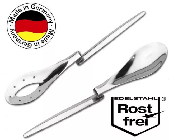 Salatbesteck mit Knick 28 cm EDELSTAHL Servierbesteck Salat Besteck Salatlöffel