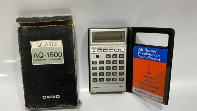 Casio AQ-1600 Vintage Calculator Time Date Alarm 1980