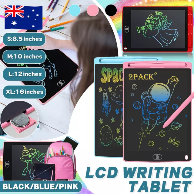 1-2P LCD Writing Tablet Electronic Drawing Notepad Doodle Board Kids Gift Office