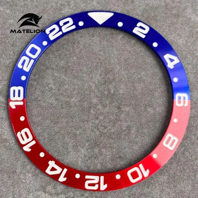 Lunetta In Ceramica Per Seiko SKX013, Inserto Inclinato Stile Pepsi GMT, Usata
