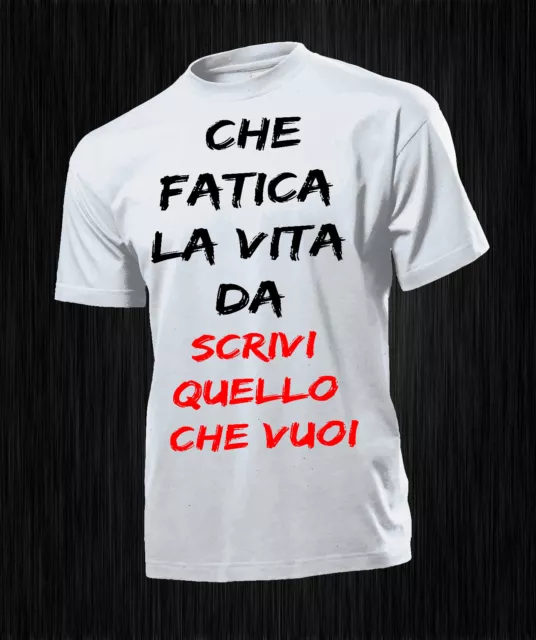 T-Shirt Uomo No Happiness Regalo Divertente Che Fatica La Vita Da Personalizza