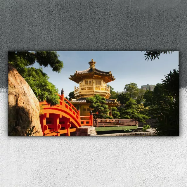 Hongkong Tempel im Park 100x50 Leinwand Wandbilder XXL Canvas