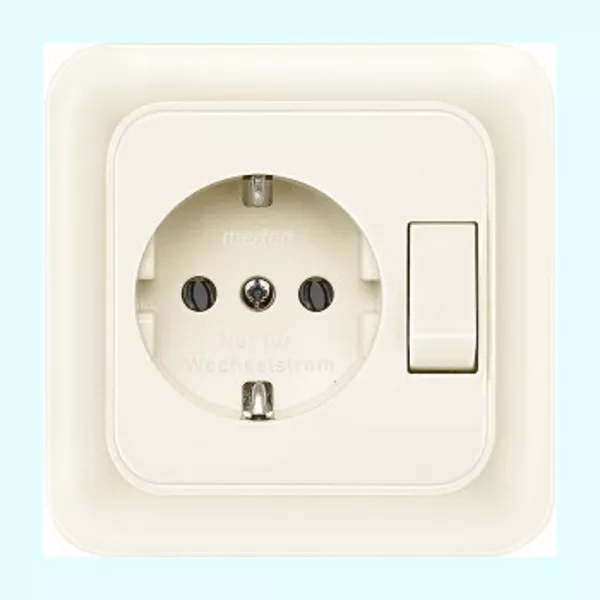 Merten Atelier Base 272584 Schuko Prise de Courant Avec Interrupteur Blanc Crème