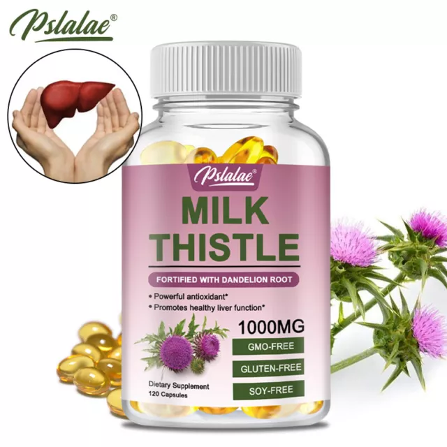 Milk Thistle 1000mg - Cleanse,Detox & Repair Formula - with Dandelion Root