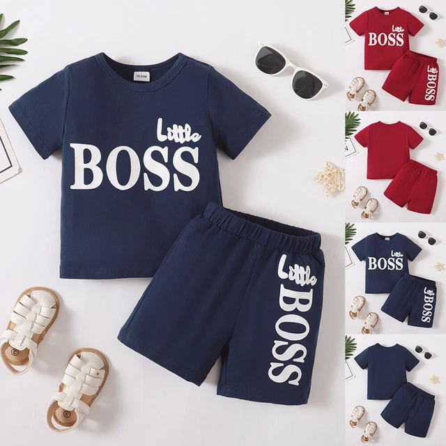 2pcs Toddler Kids Boys Tracksuit T-Shirt Tops Shorts Summer Clothes Outfits Set