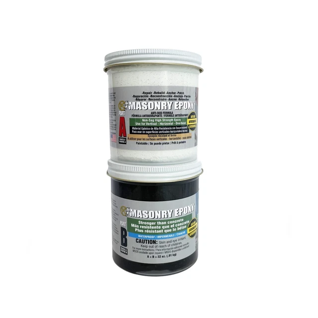 PC Products PC-Masonry Epoxy Adhesive Paste, Two-Part Repair, 32 oz in Two Ja...