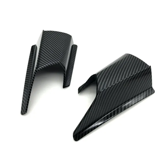 Motorcycle Front Fairing Side Winglet Wind Fin Spoiler Kit Glossy Carbon Fiber