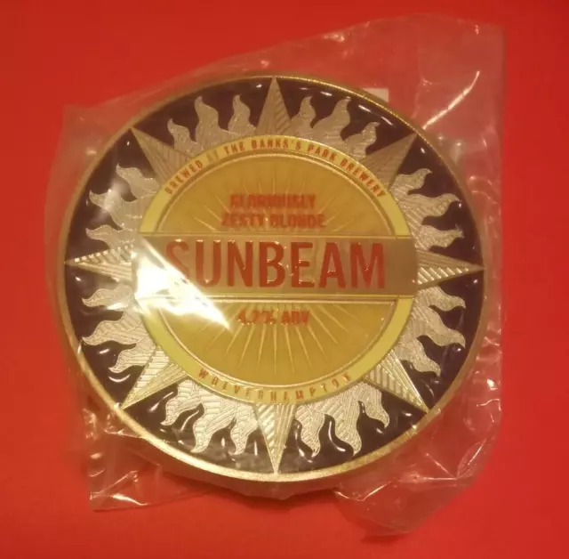 Beer pump clip badge EVERARDS brewery SUNBEAM real ale Leicester NEW