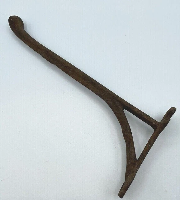 VINTAGE LARGE 9 1/2" Ball TIP CAST IRON HORSE HARNESS TACK HOOK BARN SADDLE