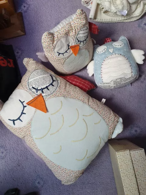 Mamas & Papas Light Of The Moon Owl Cushion, Doorstop & Chime Toy Bundle