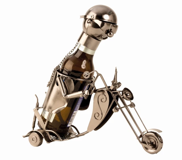 Motorrad Flaschenhalter Aus Metall - Deko-Ständer Für Bierflaschen 0,33l - Originelles Geschenk