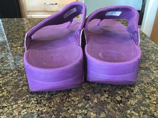 FitFlop Sandals Womens 8 Rokkit Rhinestone Slip On Thong Flip Flops 131-205 3