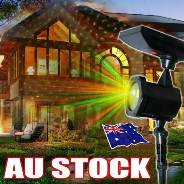 Waterproof LED Solar Laser Landscape Light Projector Christmas Party Decor Lamp