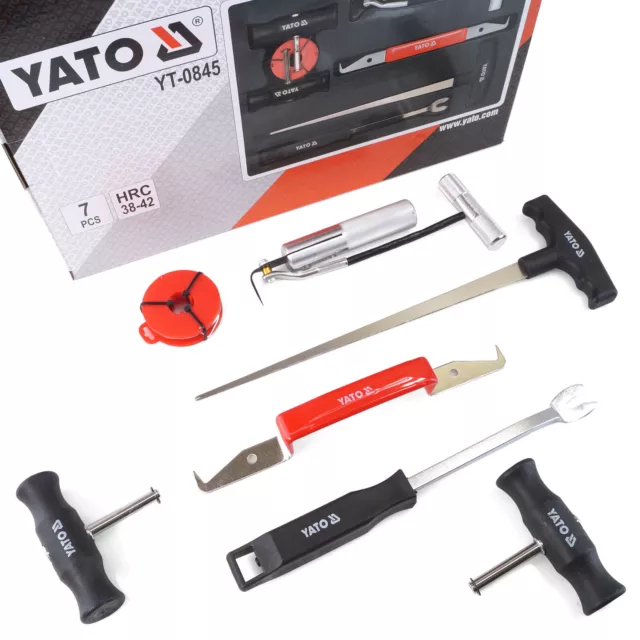 YATO Autoscheiben Demontage Windschutzscheiben Scheibenausbau Werkzeug Satz 7tlg