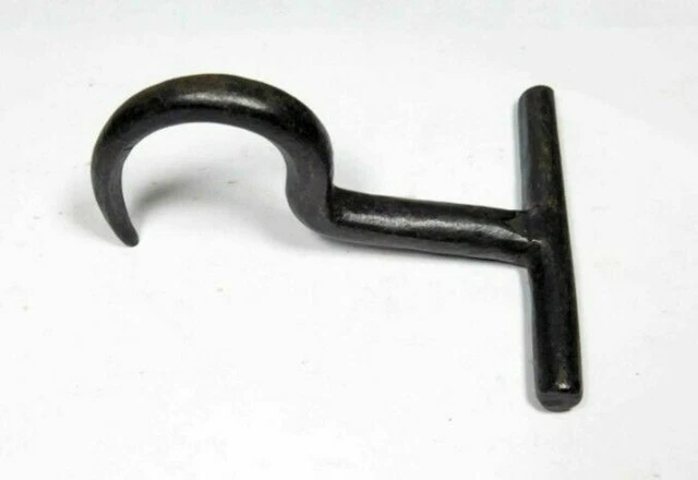 Antique Early Wrought Iron Hand Hook Tool - Exceptional Form - Well Made