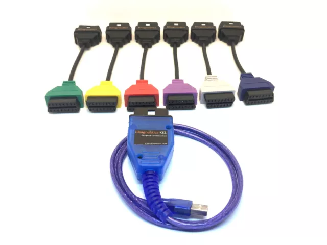 Diagnostic Lead Cable Kkl 6 Adapters Engine Uk Fiat Alfa Multiecuscan