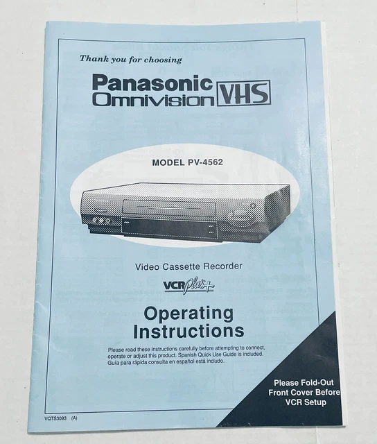 PANASONIC PV4562 VHS VCR Recorder Omnivision Operating Instructions