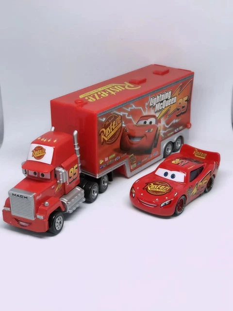 Disney Pixar Cars Lightning McQueen Mack & Car Truck 1:55 Diecast Toy Car Loose