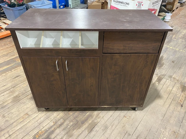 Restaurant Trash Can Condiment Station Storage Cabinet Cart Two Sided Cafe