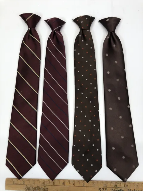 lot of 4 Mens Clip On Ties Assorted The Mens Store JC Penny KTech  4” Vintage