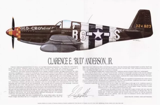 P-51 Mustang Ace Bud Anderson, B-17 Pilot Paul Tibbets 2 Artworks, E. Boyette