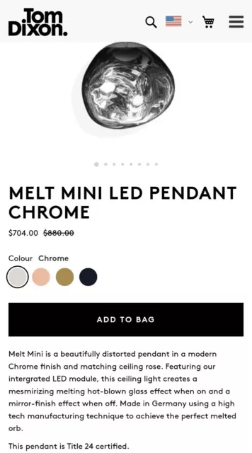 Tom Dixon Melt Mini LED Pendant Chrome 2