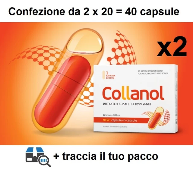 Collanol 20 Capsules Intact Collagen Curcumin Joint Support Pain Relief France E - Foto 8