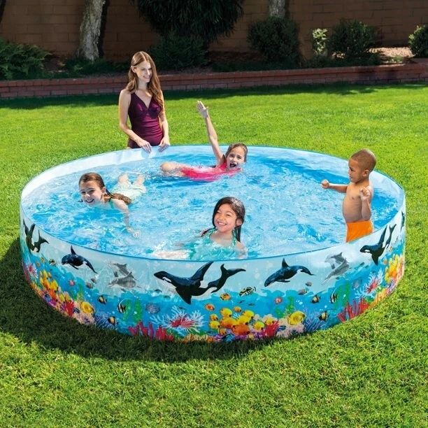 INTEX 8FT SNAPSET Kiddie Pool, 8 ft x 18 in, Deep Sea Blue, NEW £30.62