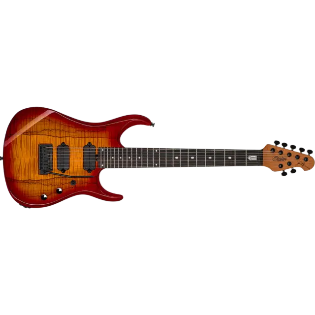 Sterling by Music Man Petrucci JP157 DiMarzio 7-String Guitar Blood Orange Burst